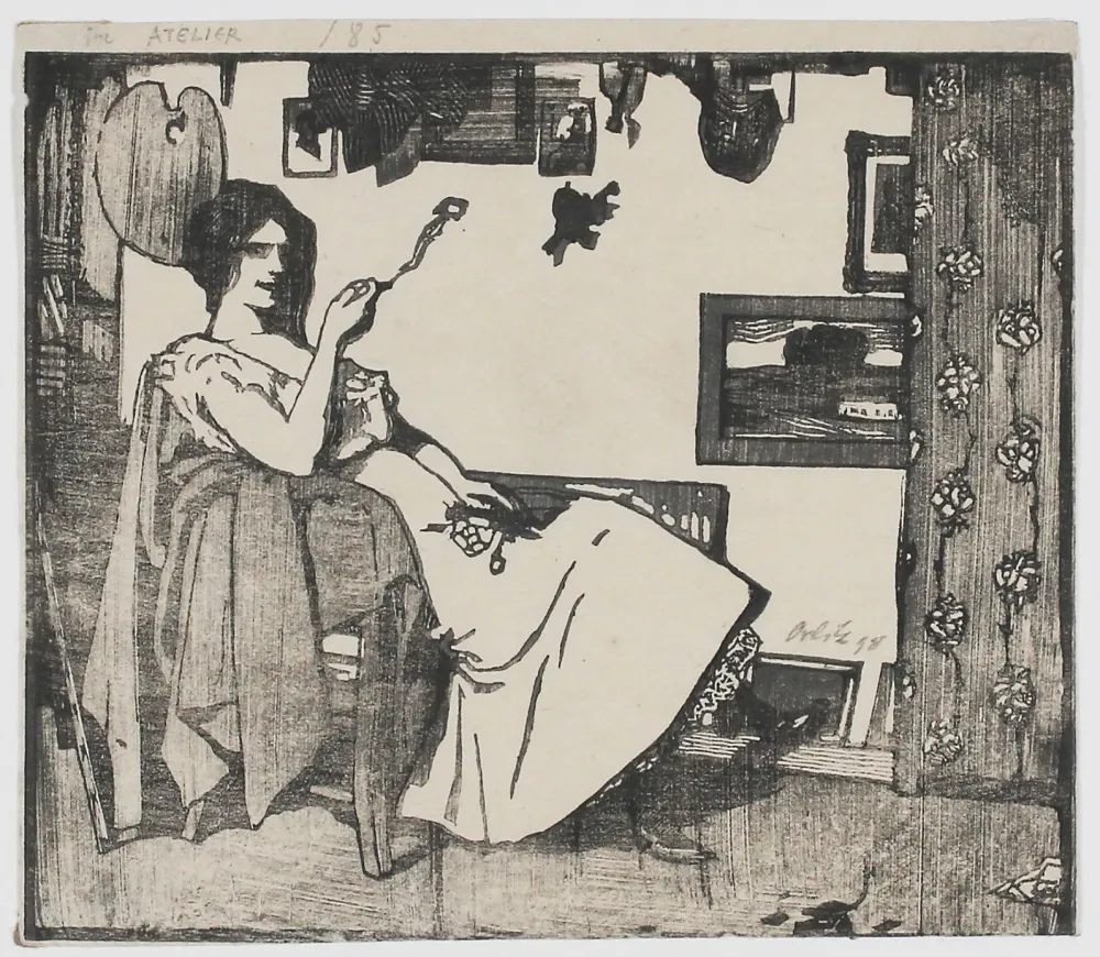 Grabado En Madera Orlik - Im Atelier