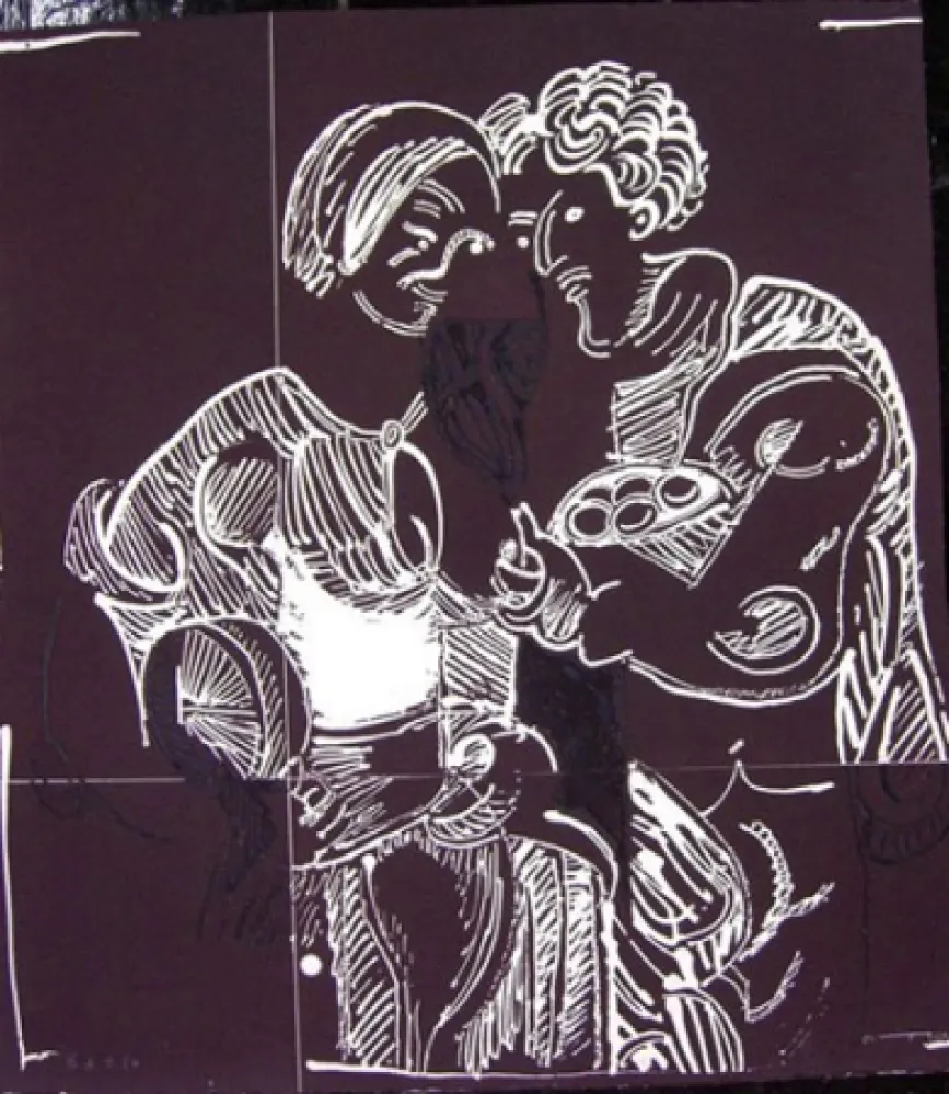 Aguafuerte Ortega - AMOR CAMPESINO