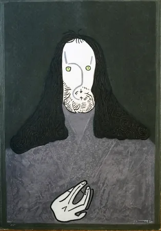 Aguafuerte Ortega - Ritratto mistico di monaco