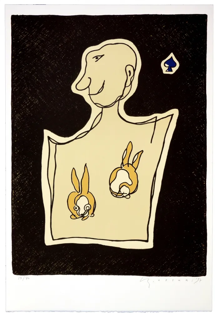 Litografía Otsuki - As de pique