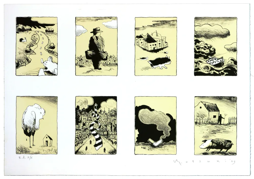 Litografía Otsuki - Je ne rentre pas à la maison