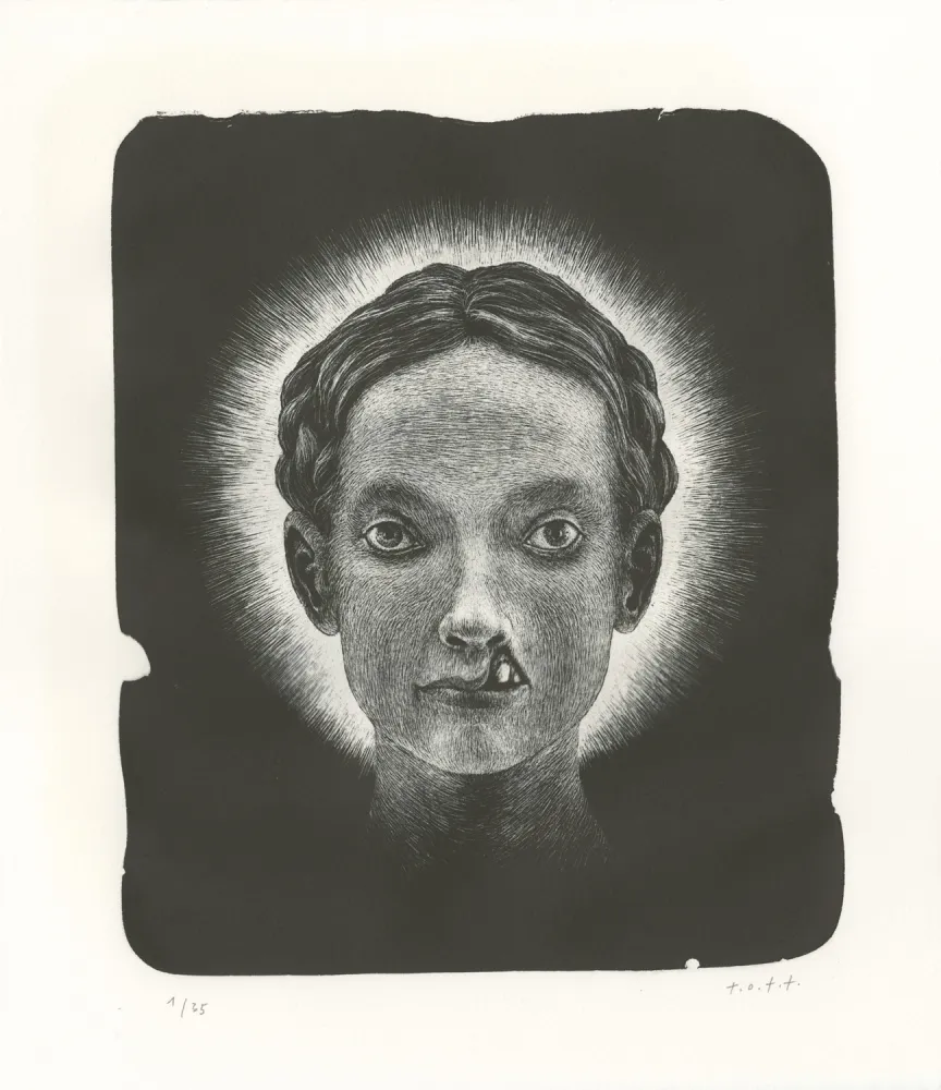 Litografía Ott - Die Heilige (La sainte) - Triptyque