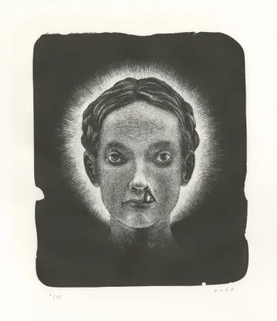 Litografía Ott - Die Heilige (La sainte) - Triptyque