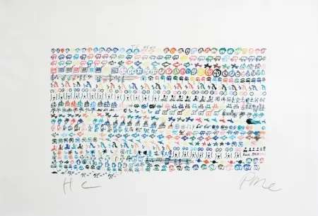 Litografía Paik - TV news