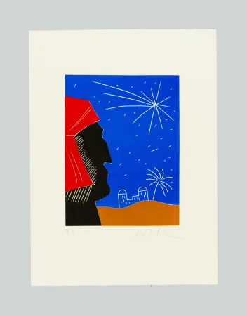 Linograbado Paladino - La Divina Cometa