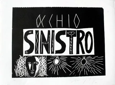 Linograbado Paladino - Terra tonda africana 6 - Occhio sinistro