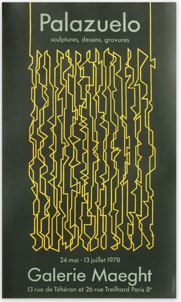 Cartel Palazuelo - Affiche lithographique originale de la Galerie Maeght 1978.