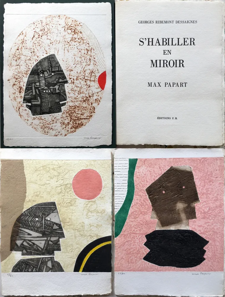 Aguafuerte Y Aguatinta Papart - G. Ribemont Dessaignes : S’HABILLER EN MIROIR (1977).