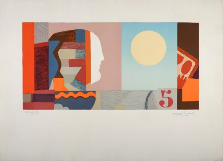 Litografía Papart - Profil au 5, 1978 - Hand-signed!