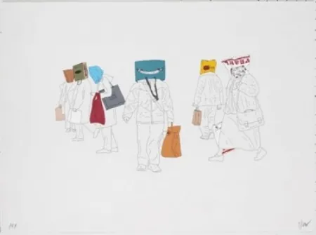 Litografía Partegas - Shopping Heads