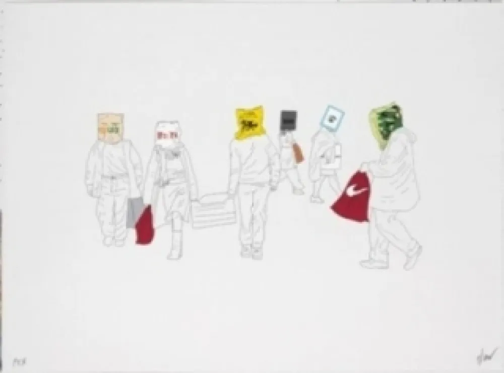 Litografía Partegas - Shopping Heads