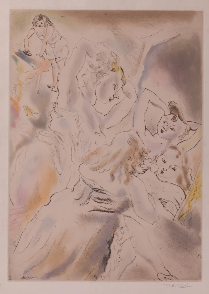 Aguafuerte Y Aguatinta Pascin - Cendrillon (Cinderella, the stepsisters)