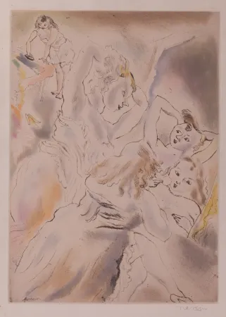 Aguafuerte Y Aguatinta Pascin - Cendrillon (Cinderella, the stepsisters)