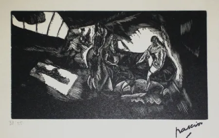 Grabado En Madera Pascin - L'atelier