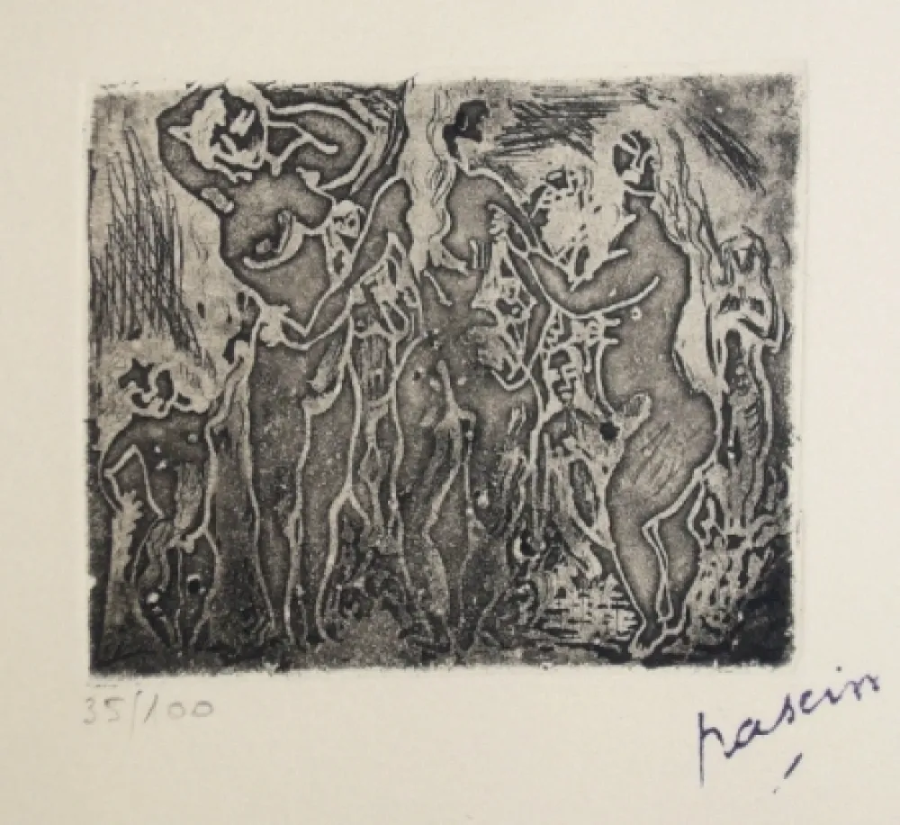 Grabado Pascin - Les trois graces