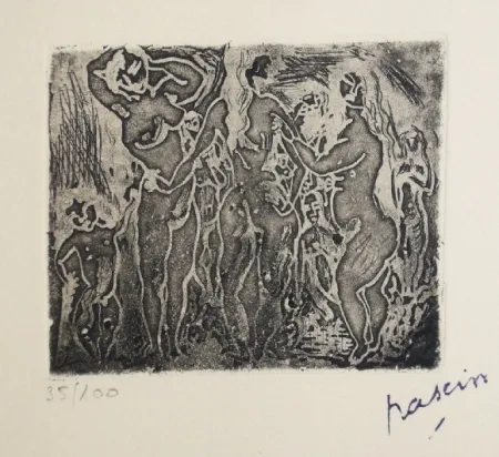 Grabado Pascin - Les trois graces