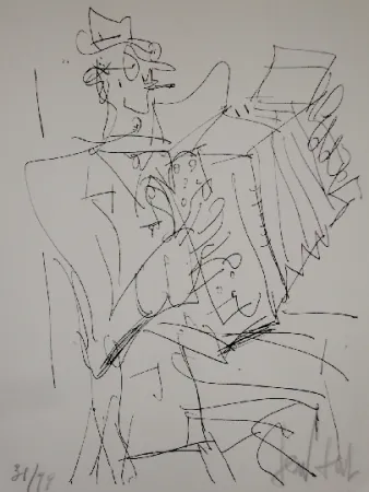 Litografía Paul  - L'accordéoniste