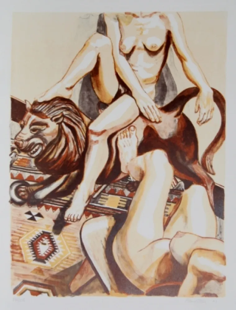 Litografía Pearlstein - Two Nude Women