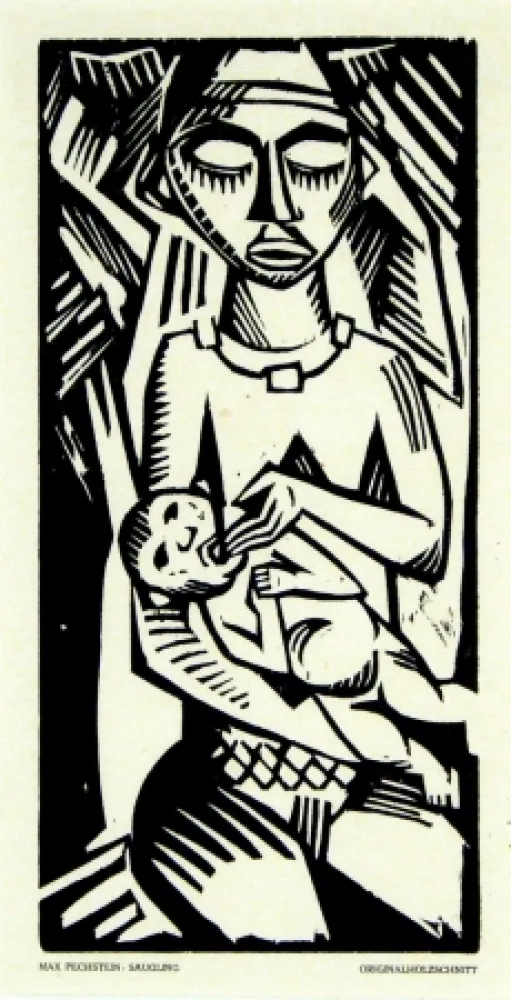 Grabado En Madera Pechstein - Säugling (Infant)