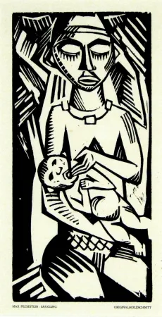 Grabado En Madera Pechstein - Säugling (Infant)