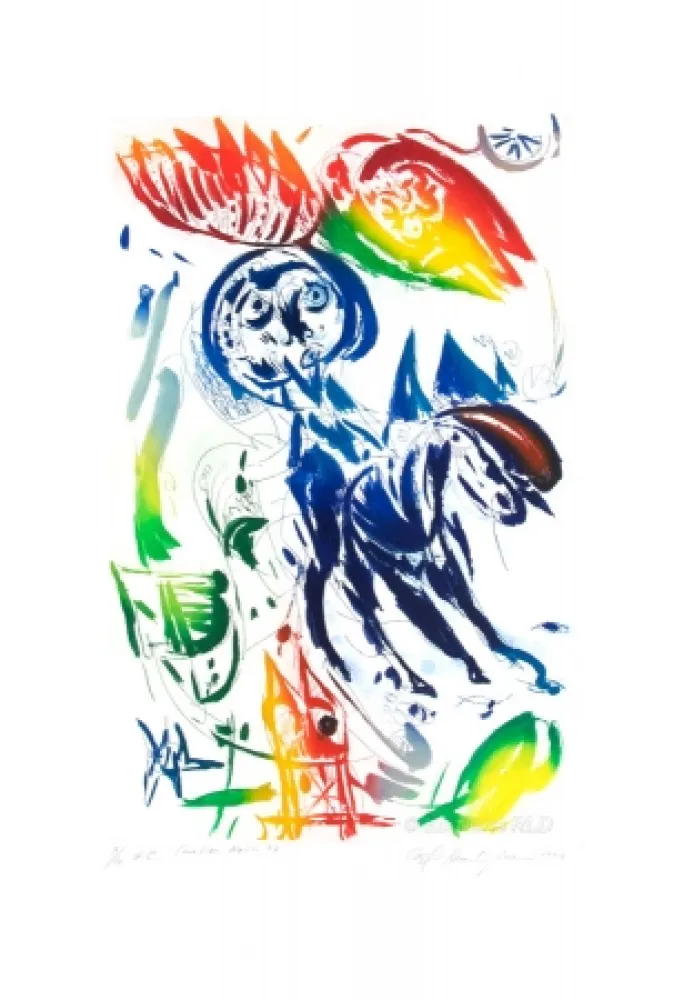 Aguafuerte Y Aguatinta Pedersen - Cavalier Noir