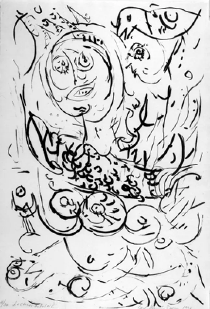 Aguafuerte Pedersen - Chariot du soleil