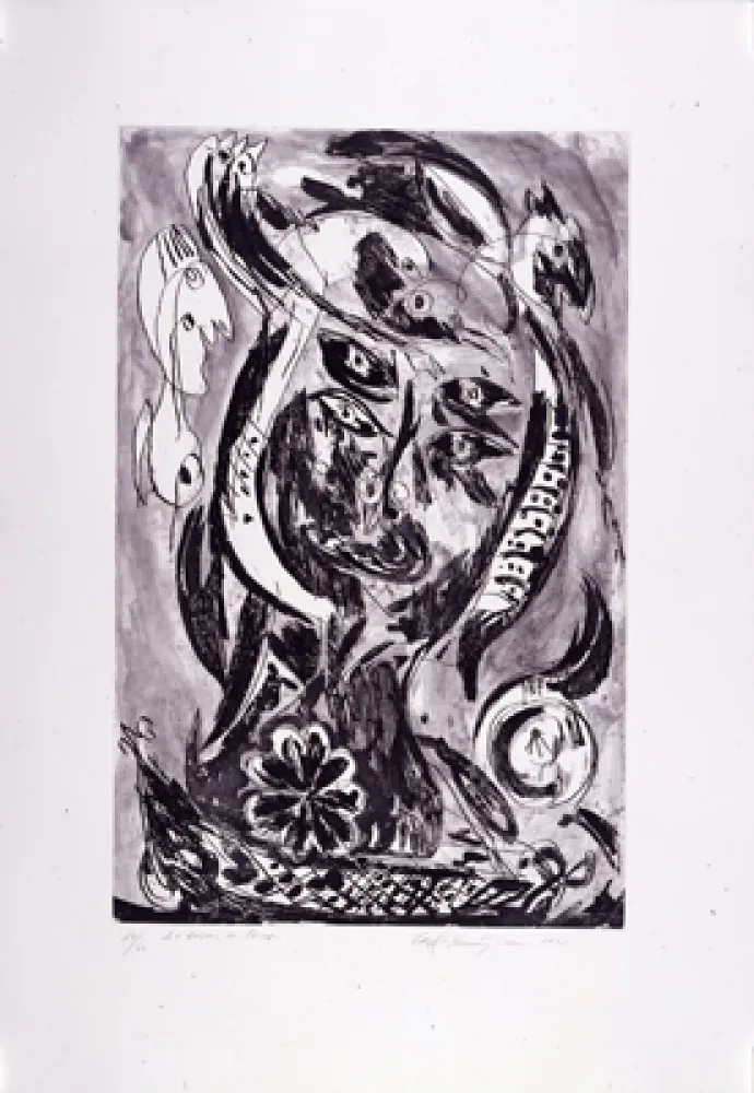 Grabado Pedersen - Le bateau de Caron