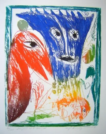 Aguatinta Pedersen - L'Empereur et  le Rossignol