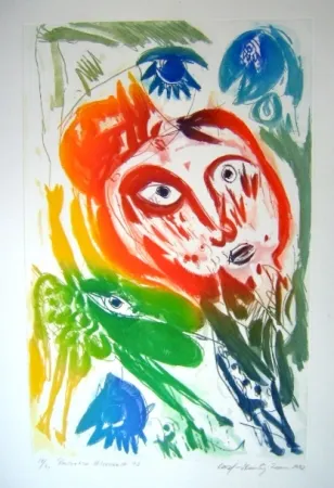 Aguatinta Pedersen - Rencontre hivernale