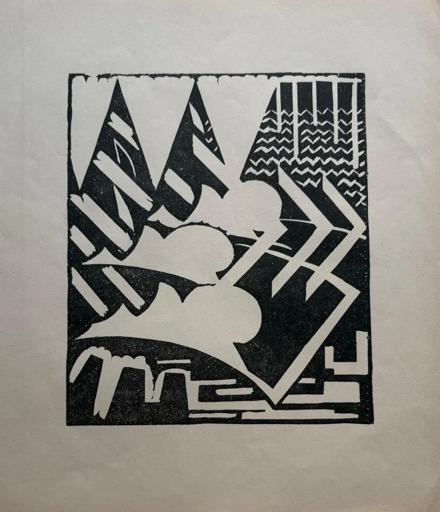 Linograbado Peeters - Untitled (geometric abstraction)