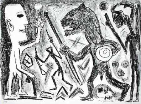 Litografía Penck - Homer u. Aristoteles, 1 Blatt
