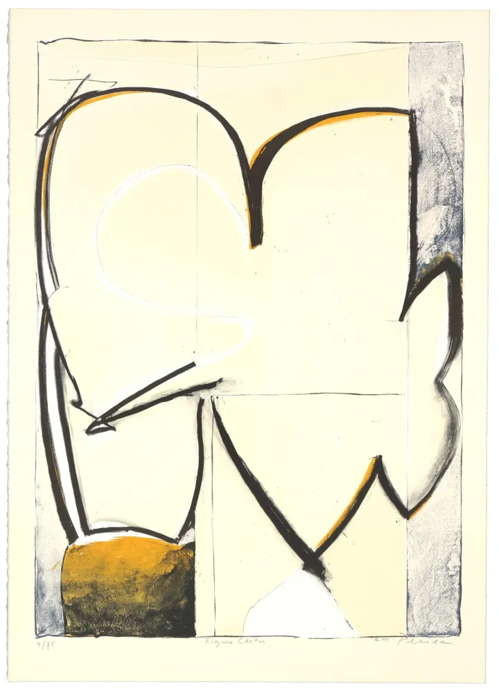 Litografía Péneau - Figure cactus