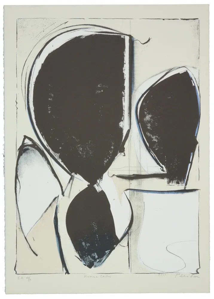 Litografía Péneau - Homme cactus