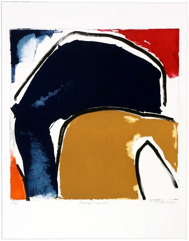 Litografía Péneau - Paysage a peu près