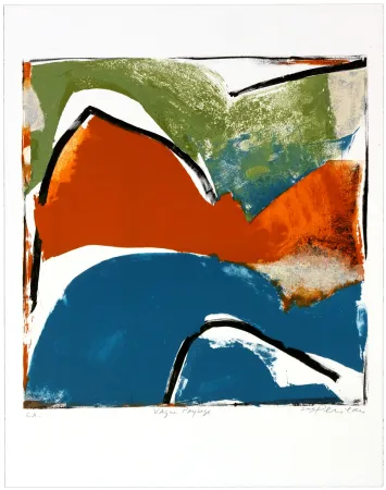 Litografía Péneau - Vague Paysage