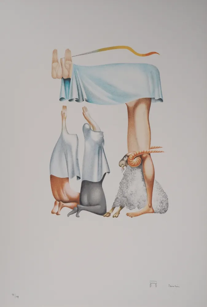 Litografía Pérahim - L'Alphabet Hébreu : Bouc émissaire