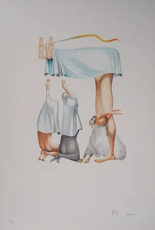 Litografía Pérahim - L'Alphabet Hébreu : Bouc émissaire