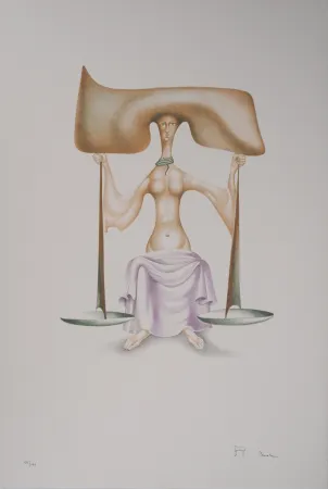 Litografía Pérahim - L'Alphabet Hébreu : Justice et Equilibre