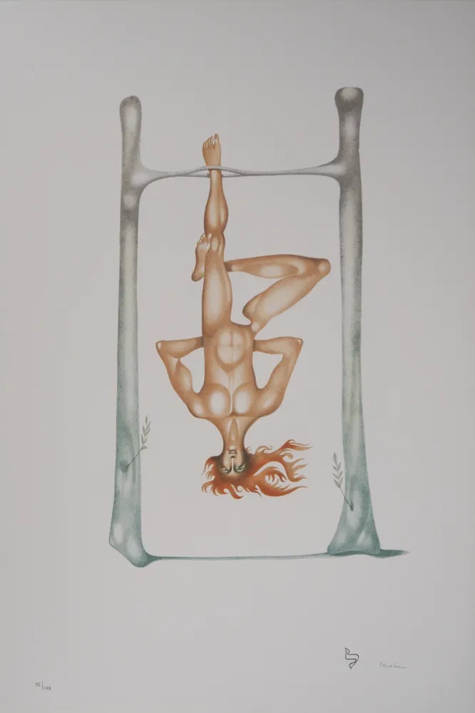 Litografía Pérahim - L'Alphabet Hébreu : le pendu