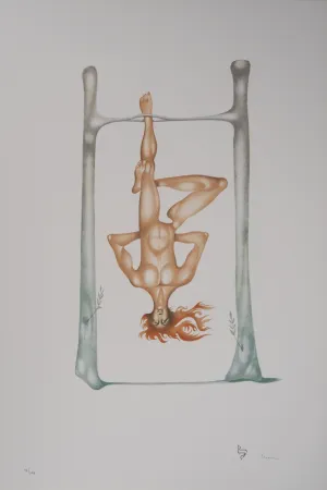 Litografía Pérahim - L'Alphabet Hébreu : le pendu