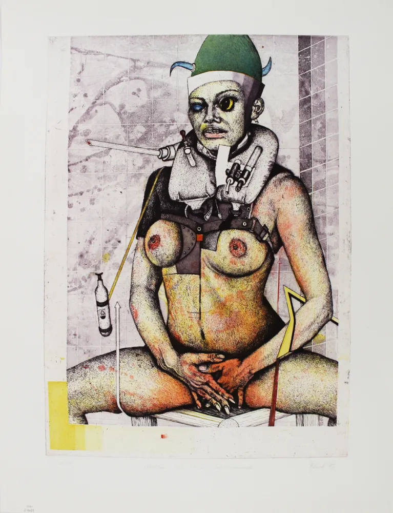 Aguafuerte Y Aguatinta Petrick - Mädchen mit kleiner Schwimmweste