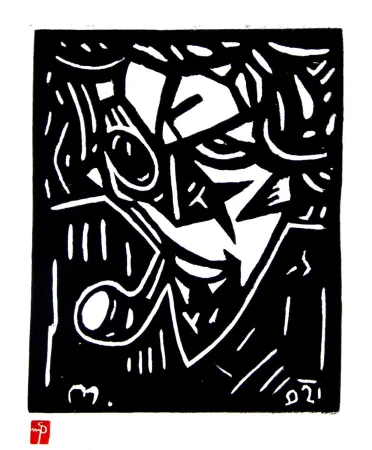 Linograbado Petrov - Autoportret (Self-portrait) 