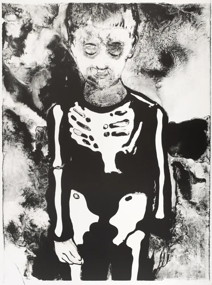 Litografía Pétrovitch - Garçon au Squelette