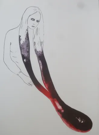 Litografía Pétrovitch - La fille aux cheveux goutte