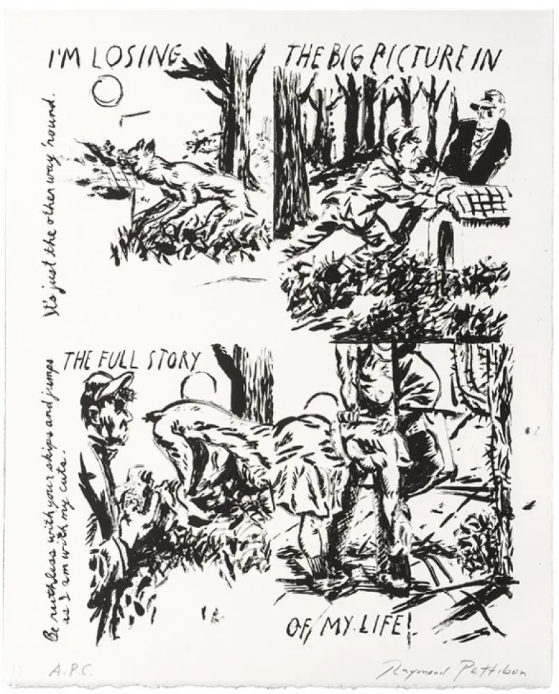 Litografía Pettibon - I’m Losing The Big Picture In The Full Story Of My Life