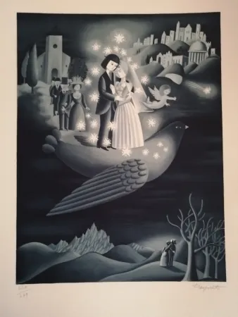 Litografía Peynet - Les étoiles