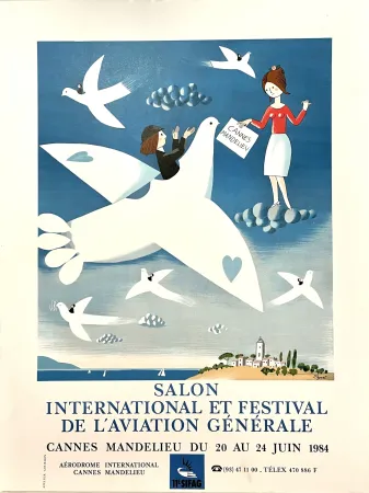 Cartel Peynet - Salon et Festival de l'Aviation 
