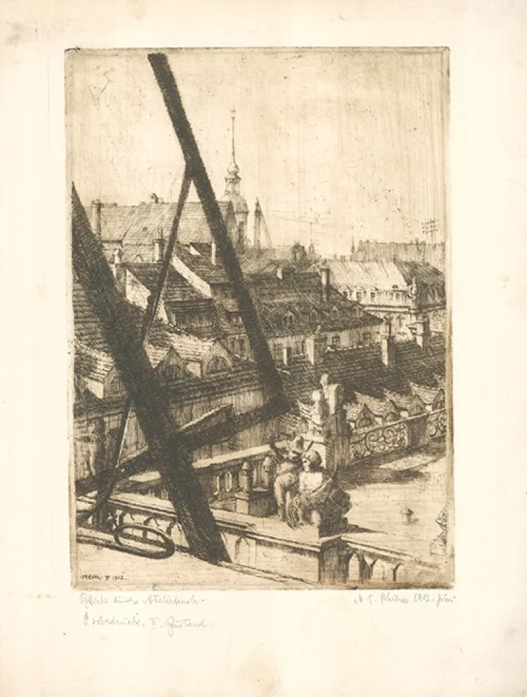 Aguafuerte Philipp - Blick durchs Atelierfenster