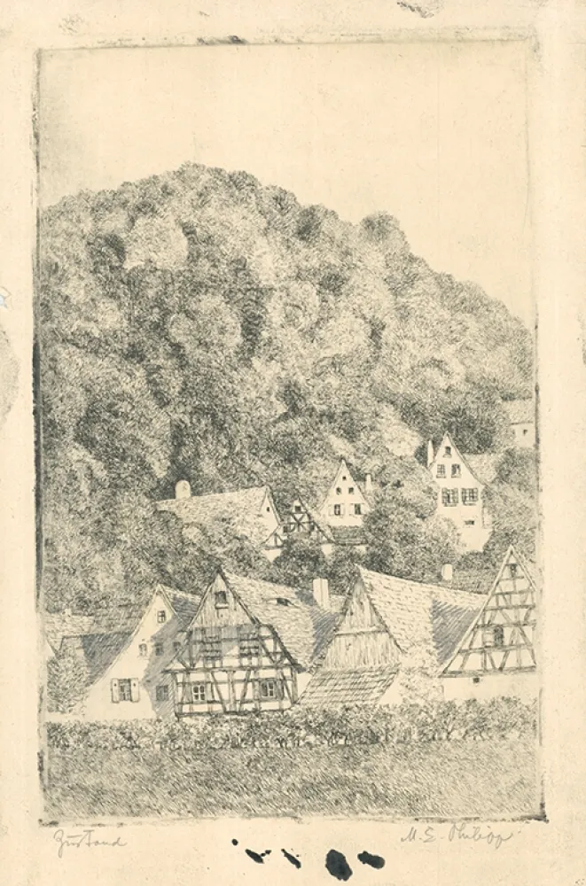 Grabado Philipp - Fränk.  Dorf Eggloffstein