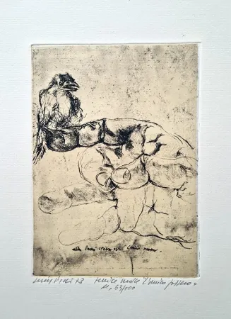 Grabado Piacesi - L'amico passero